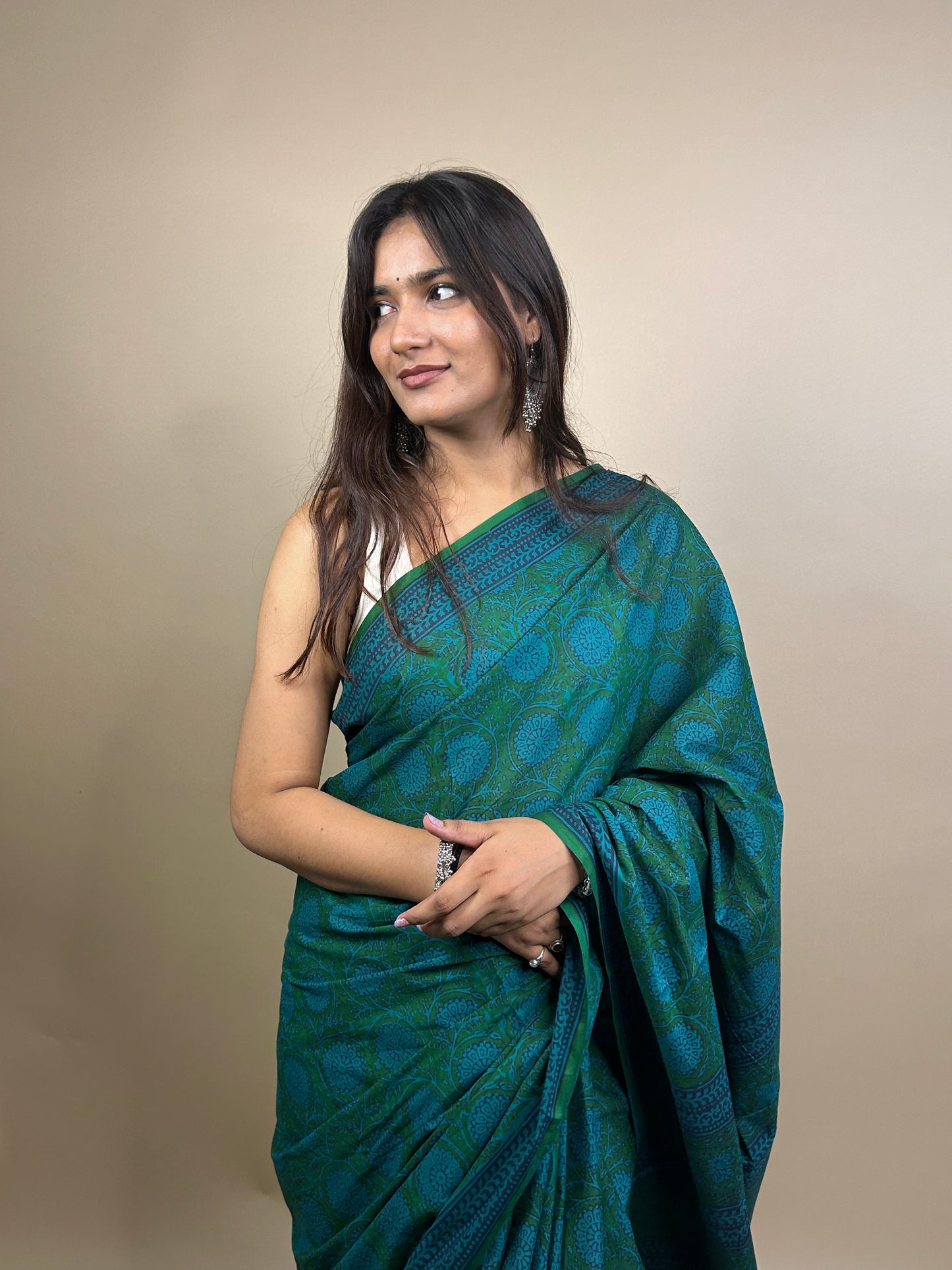 Banjara Handblock Printed Cotton Saree