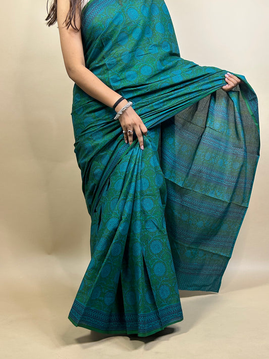 Banjara Handblock Printed Cotton Saree
