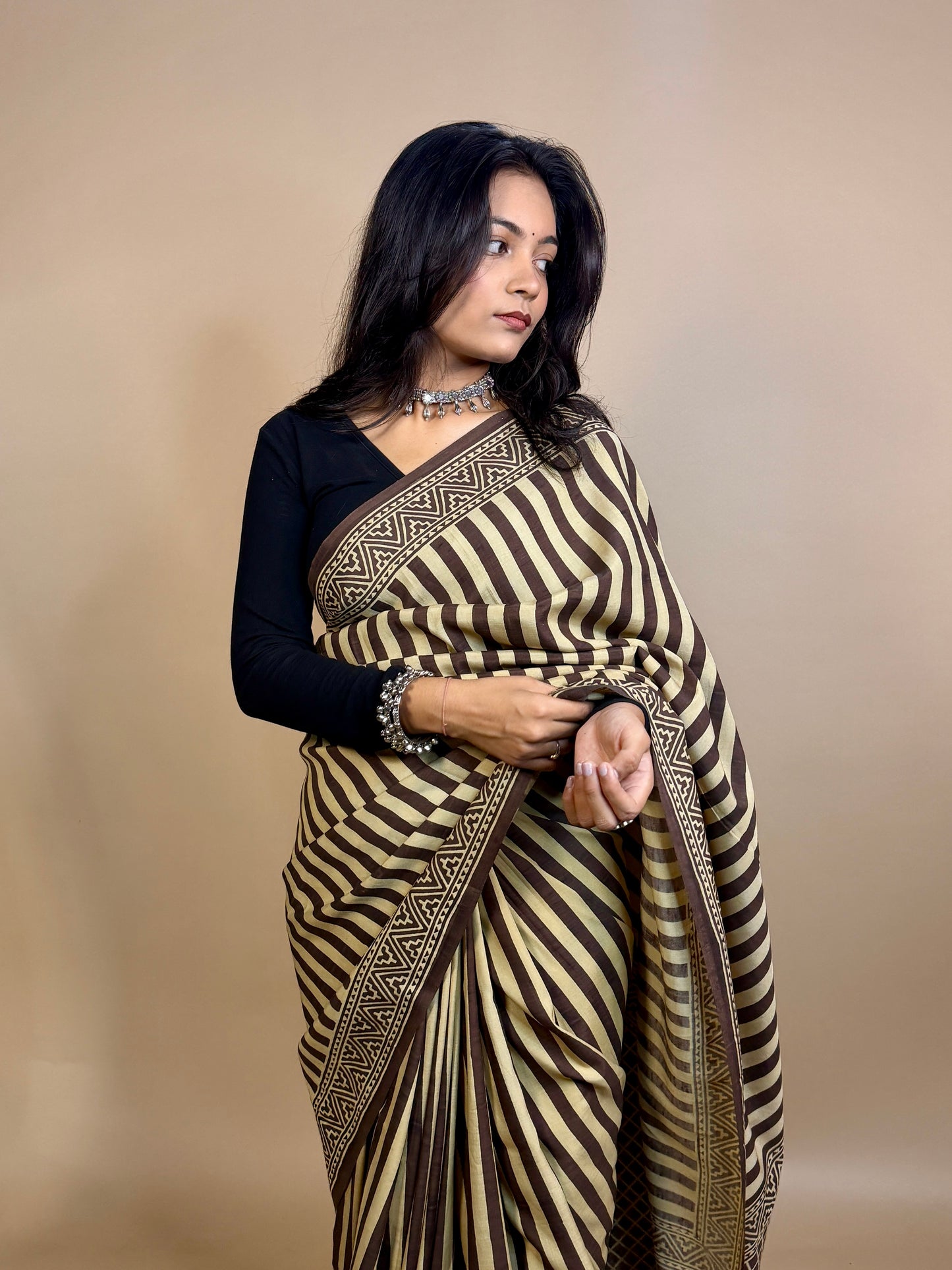 Assam Silk Handblock Printed Saree