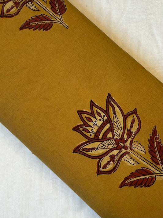 Mustard Royal Lotus Jahota Print Fabrics