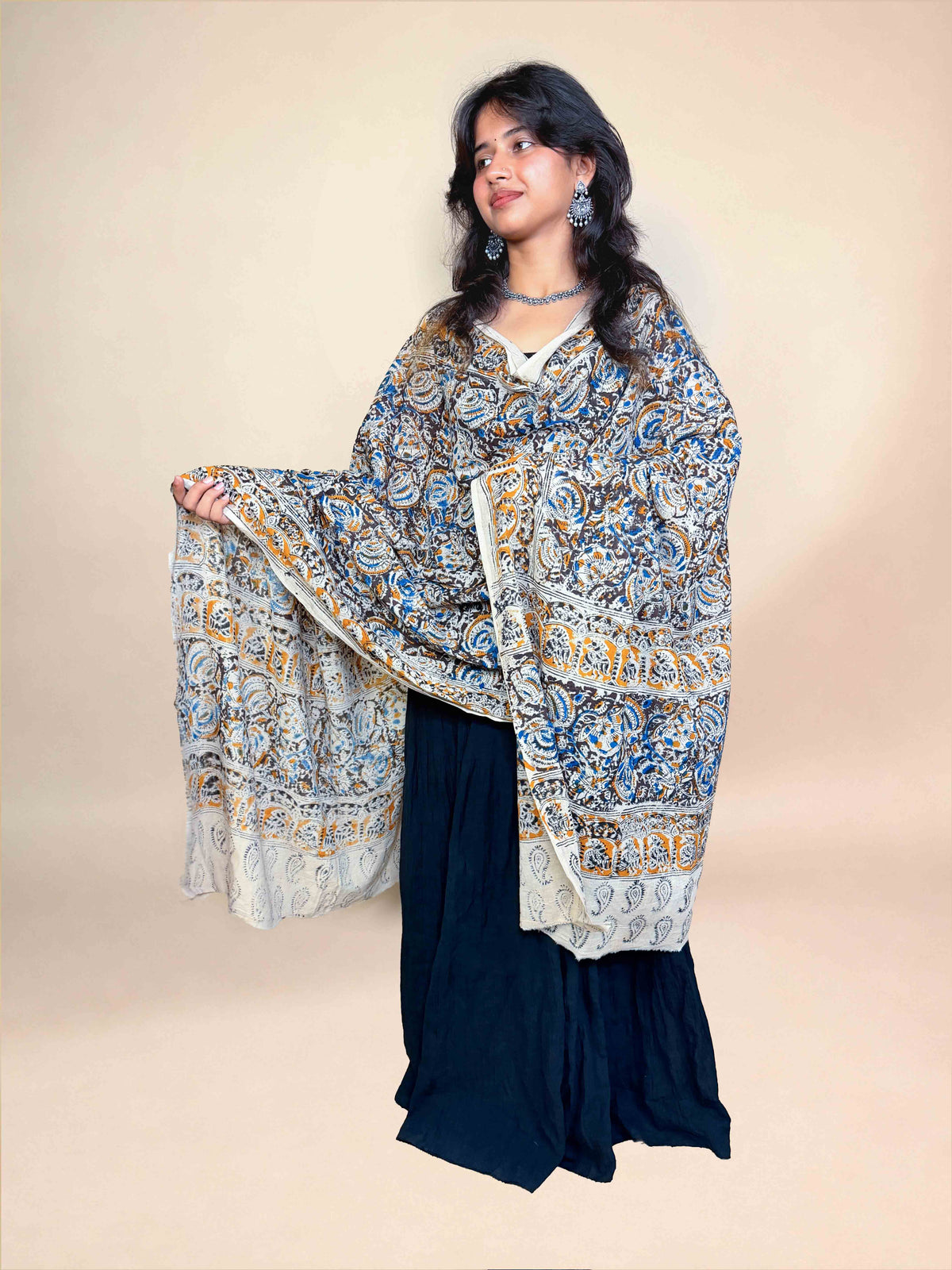 Kalamkari Handblock Printed Cotton Dupatta
