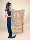 Beige Kalamkari Handblock Printed Cotton Dupatta