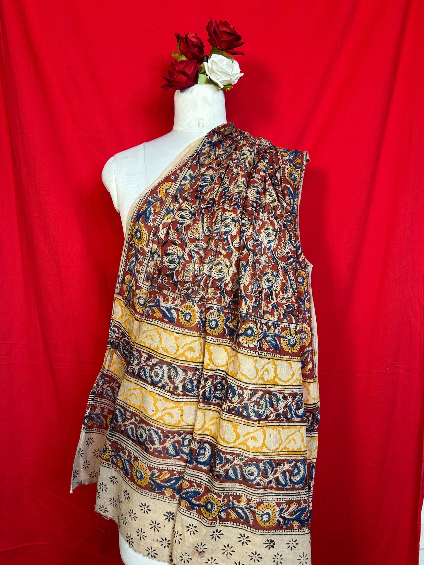Kalamkari Handblock Printed Cotton Dupatta