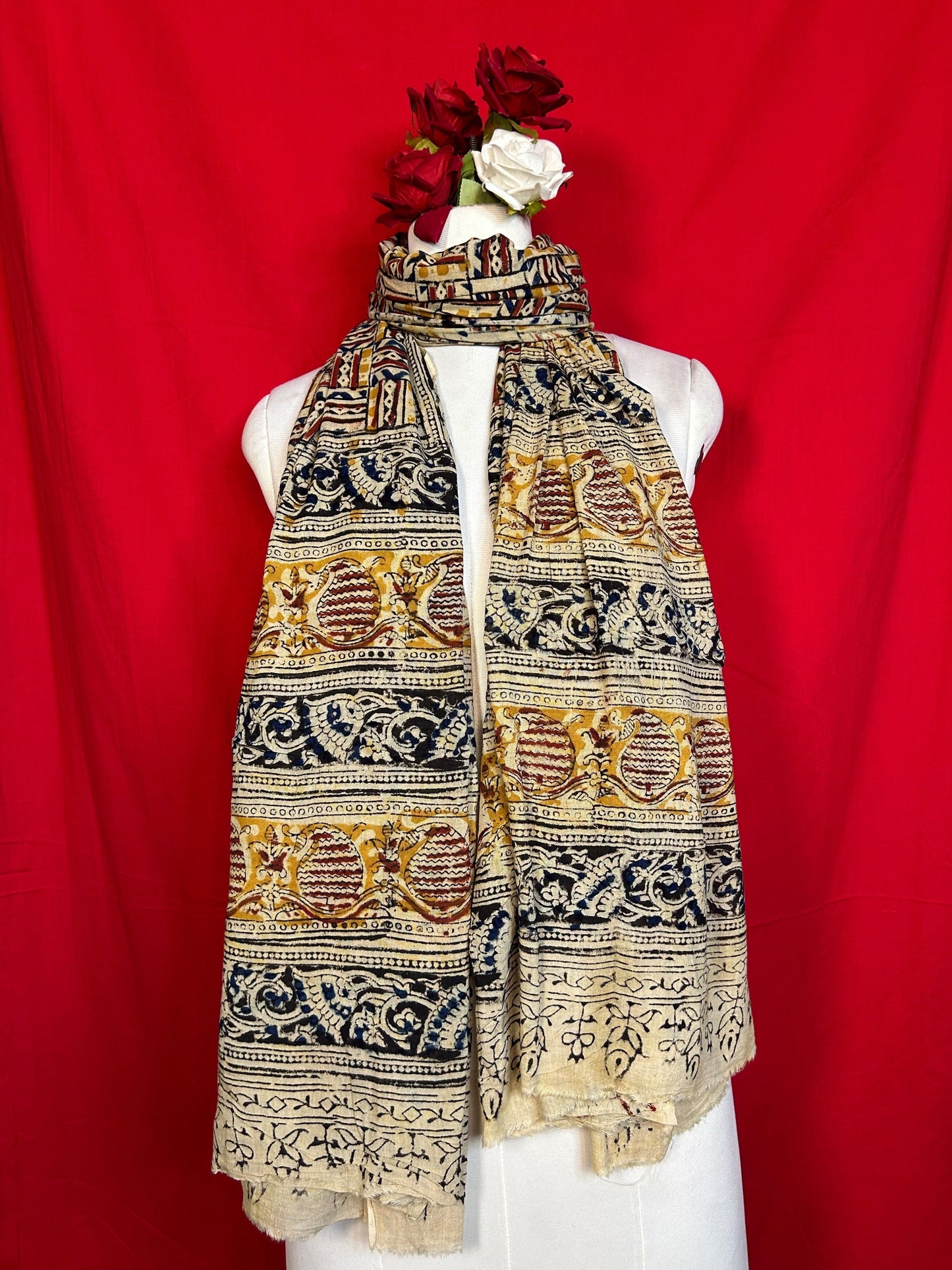 Kalamkari Handblock Printed Cotton Dupatta