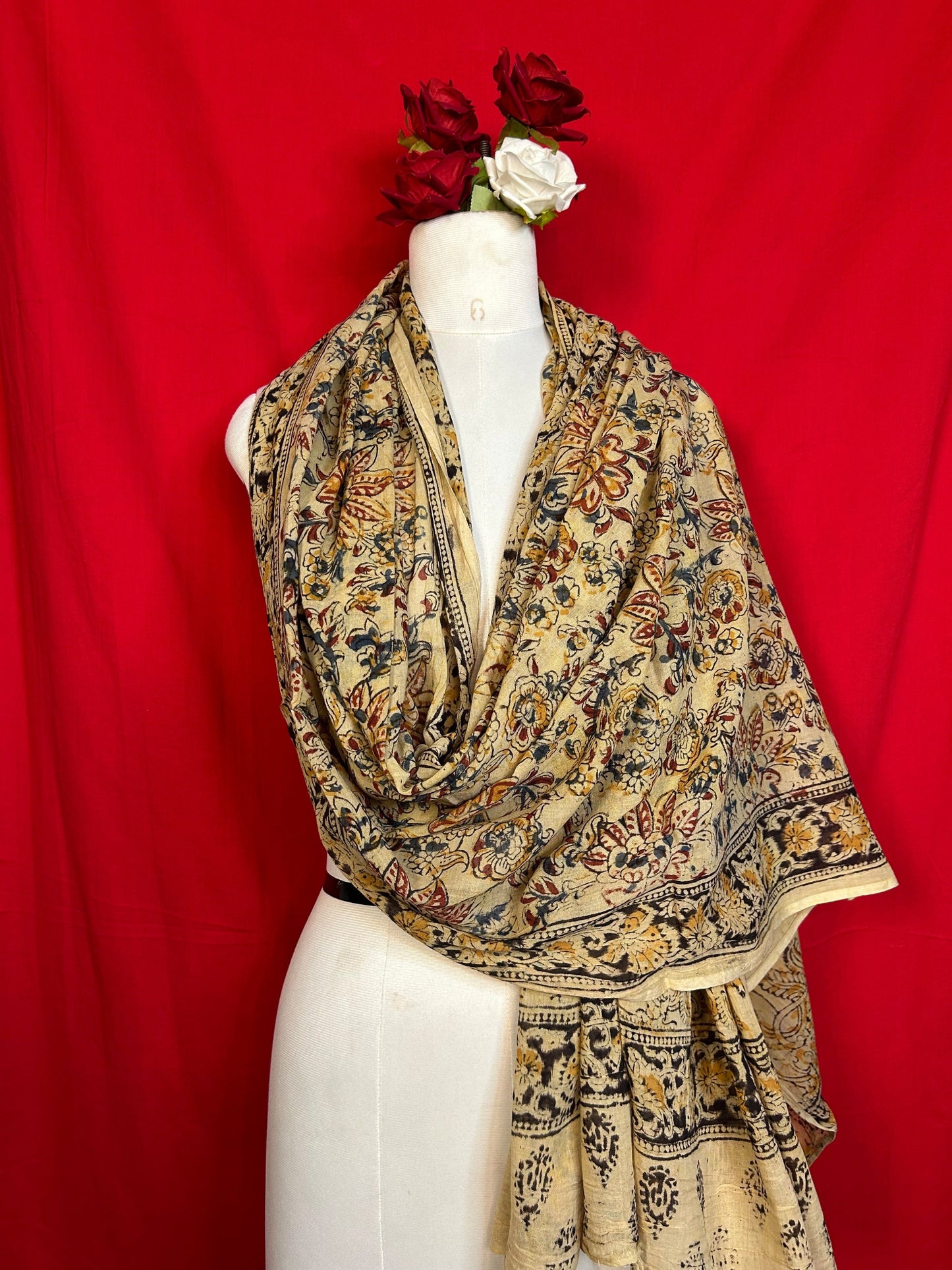 Kalamkari Handblock Printed Cotton Dupatta