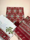 Crimson Kota Handblock Printed Cotton Suit Set