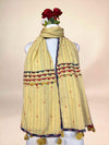 Pastel Yellow Kantha Cotton Stole