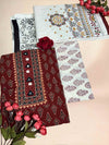 Maroon Patchwork Three-Piece Suits