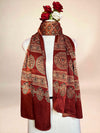 Rust Red Ajrakh Handblock Printed Gaji Stoles