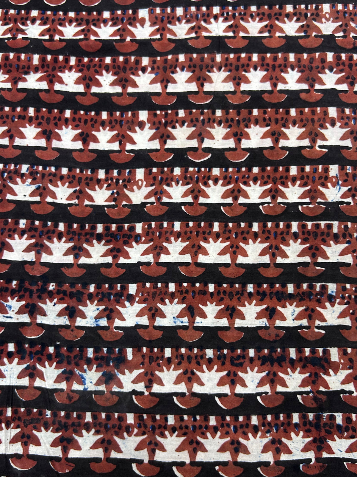 Brick Red Fakira Print Hand Block Printed Fabric