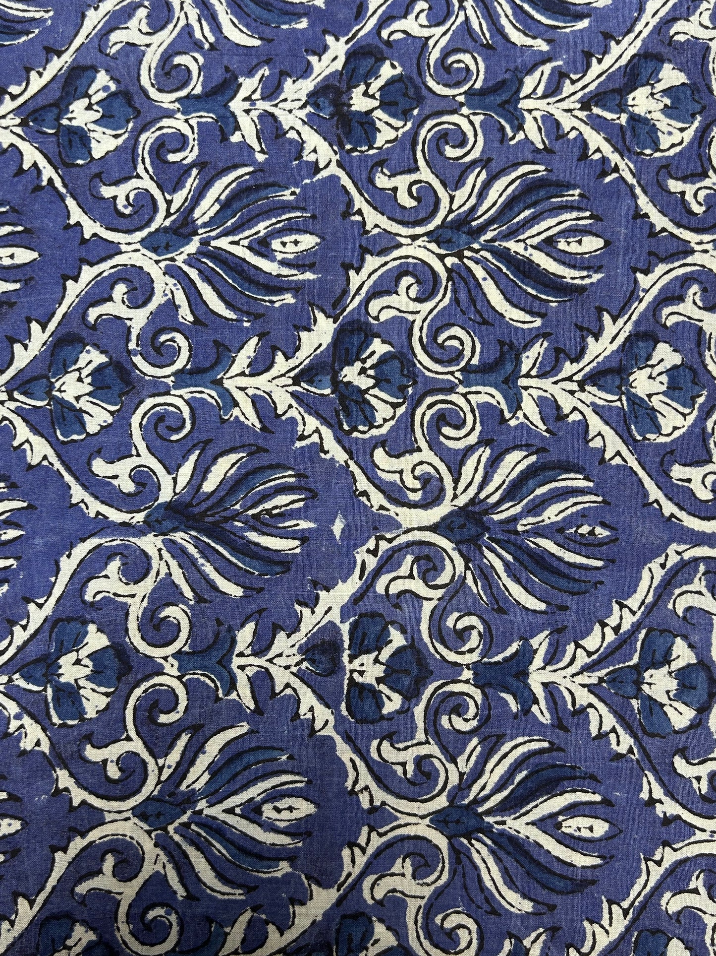 Blue Fakira Print Hand Block Printed Fabric