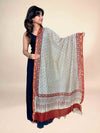 Rust Red Saudagiri Chanderi Handblock Printed Dupatta