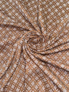 Khaki Saudagiri Mul Hand Block Printed Fabric
