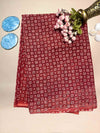 Maroon Saudagiri Mul Hand Block Printed Fabric