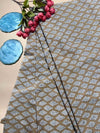Camel Beige Saudagiri Mul Hand Block Printed Fabric