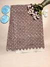 Maroon with White Saudagiri Mul Hand Block Printed Fabric