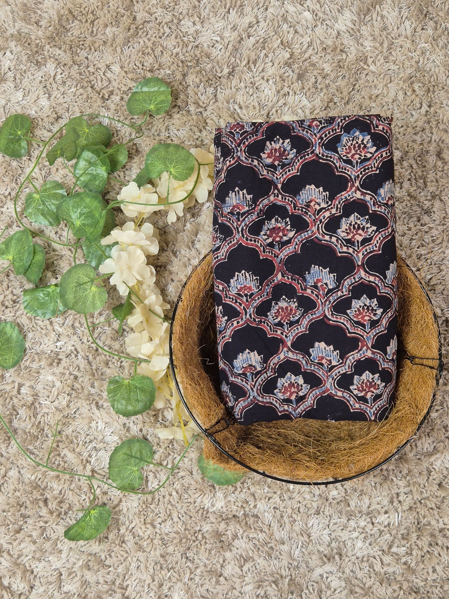 Super Ajrakh Handblock Printed Cotton Fabric