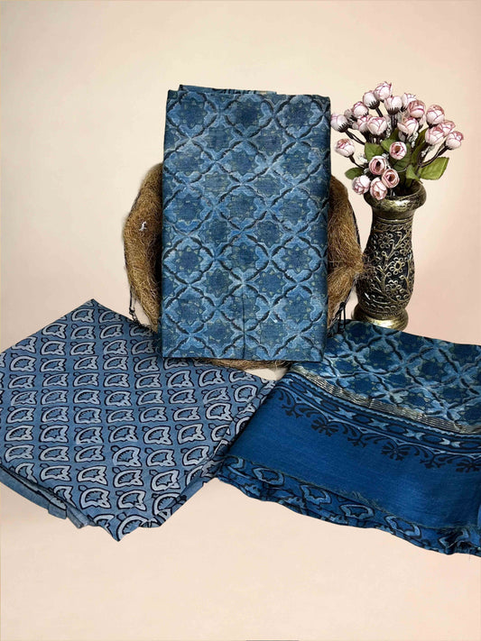 Indigo Blue Vanaspati Maheshwari Suits