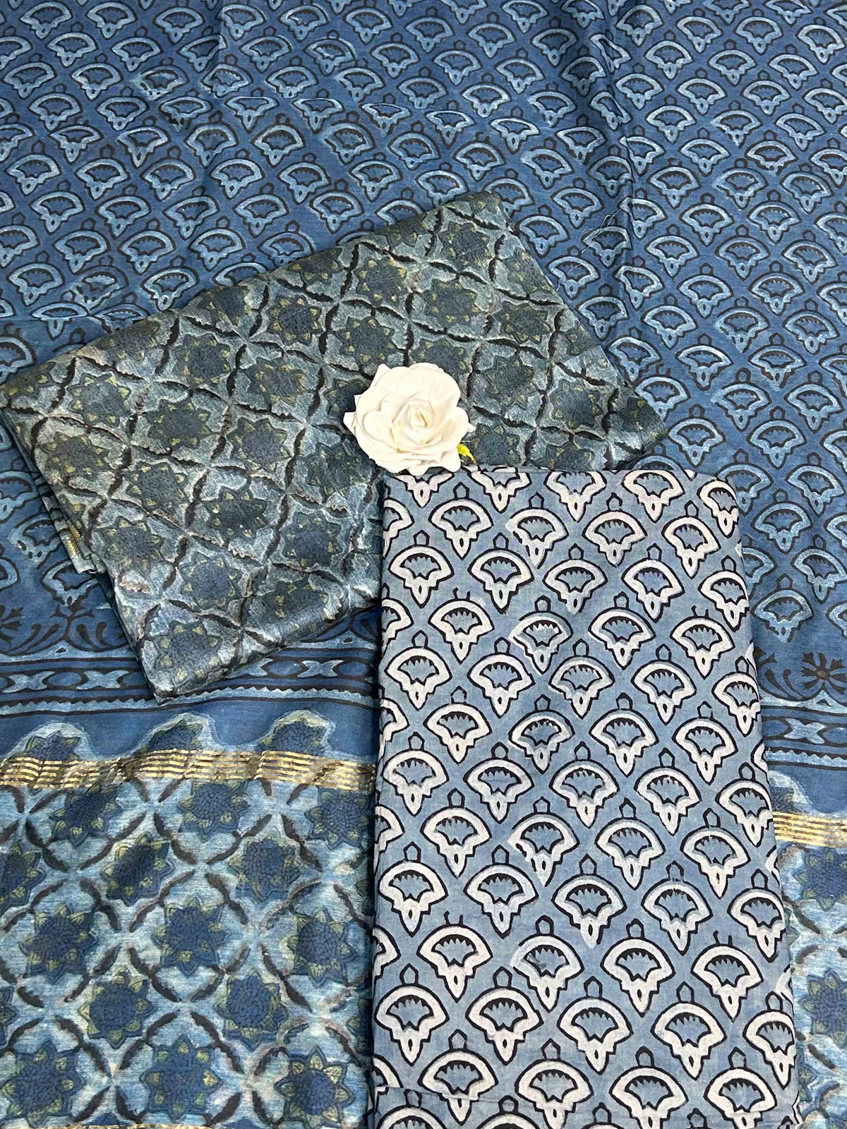 Indigo Blue Vanaspati Maheshwari Suits
