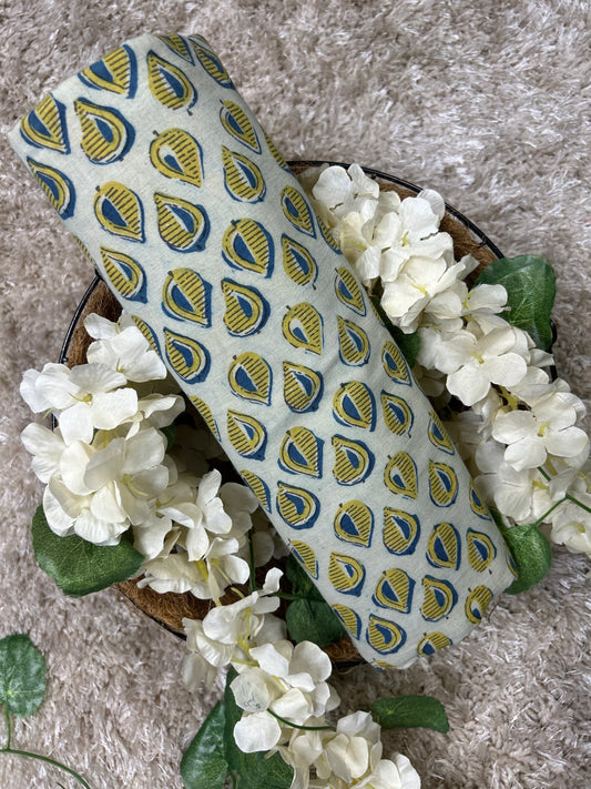 Vanaspti Handblock Printed Cotton Fabric