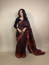 Maheshwari Handblock Printed Silk Saree