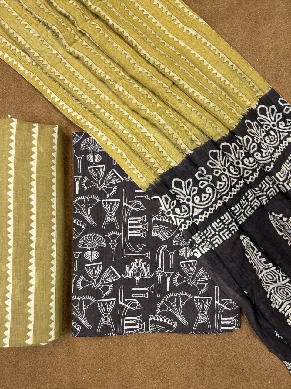 Pashmina Handblock Printed Cotton Suit Set
