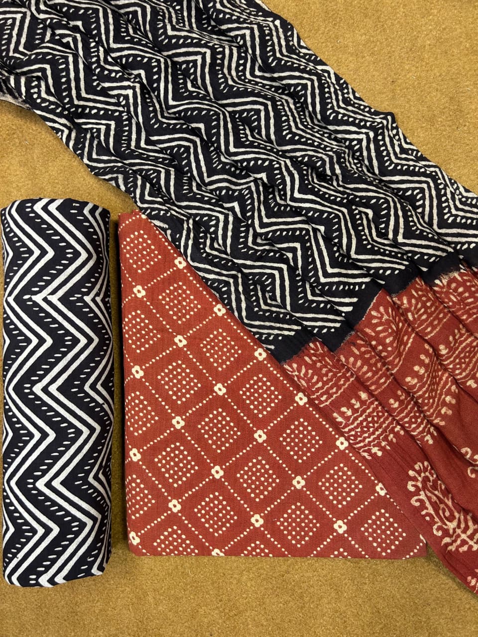 Pashmina Handblock Printed Cotton Suit Set