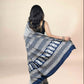 White Fakira Assam Silk Handblock Printed Saree