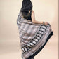 Black Fakira Assam Silk Handblock Printed Saree