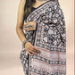 Black Fakira Assam Silk Handblock Printed Saree