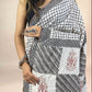 White Fakira Assam Silk Handblock Printed Saree
