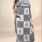 White Fakira Assam Silk Handblock Printed Saree