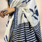 White Fakira Assam Silk Handblock Printed Saree