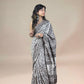 White Fakira Assam Silk Handblock Printed Saree