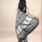 White Fakira Assam Silk Handblock Printed Saree