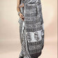 White Fakira Assam Silk Handblock Printed Saree