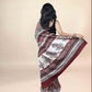 Maroon Fakira Assam Silk Handblock Printed Saree