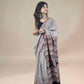 White Fakira Assam Silk Handblock Printed Saree