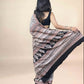 White Fakira Assam Silk Handblock Printed Saree