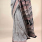 White Fakira Assam Silk Handblock Printed Saree