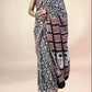 Black Fakira Assam Silk Handblock Printed Saree