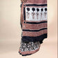 Black Fakira Assam Silk Handblock Printed Saree