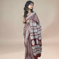 Maroon Fakira Assam Silk Handblock Printed Saree