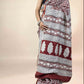 Maroon Fakira Assam Silk Handblock Printed Saree