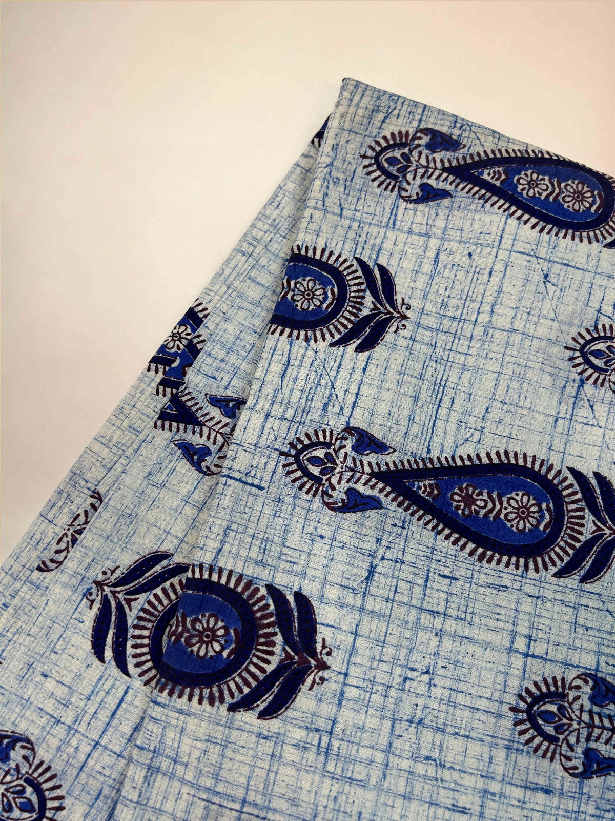 Multicolor Brush Hand Block Printed Fabric | Blue