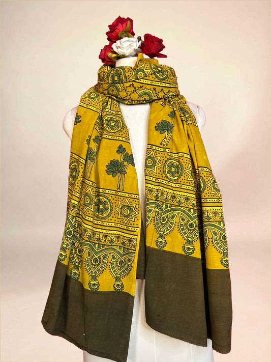 Ajarkh Cotton Handblock Printed Dupatta