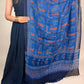 Multicolor Ajrakh Linen Handblock Printed Dupatta | Royal Blue