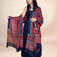 Maroon Ajrakh Linen Handblock Printed Dupatta