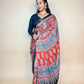 Rust Red Ajrakh Modal Handblock Printed Saree