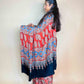 Rust Red Ajrakh Modal Handblock Printed Saree
